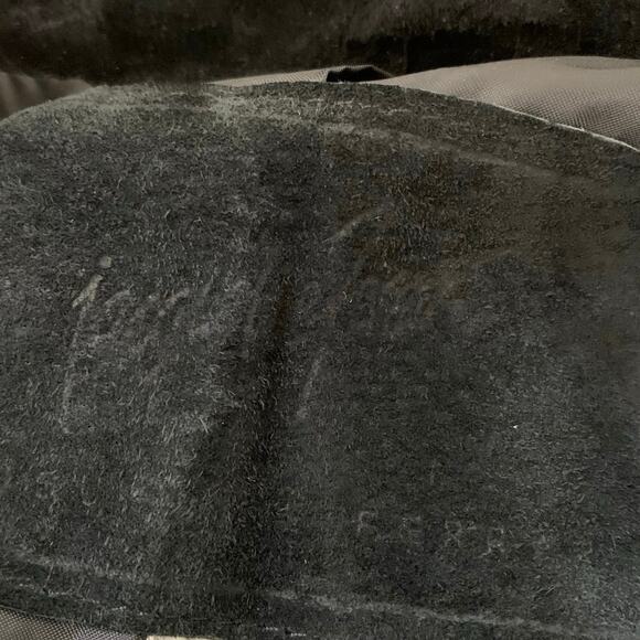 Vintage Jacquelyn Ferrar Size XL Black Suede Leather Belted Jacket Button Front - Picture 12 of 14